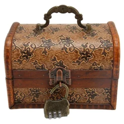 Vintage Træ Opbevaringsboks Retro Utsøgt Smykke Opbevaringsboks til Hjemmedekoration Rekvisitter 6300G 01GK10