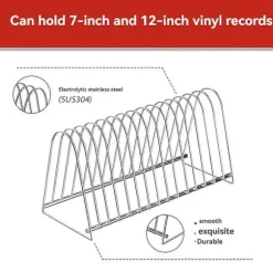 Vinylplade Stand Opbevaringsholder til Vinylplader Tørrebord Pladestativ 15 Slots