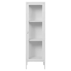 Vitrine 1 glasdør hvid stål 40 x 35 x 140 cm Vit