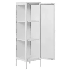 Vitrine 1 glasdør hvid stål 40 x 35 x 140 cm Vit