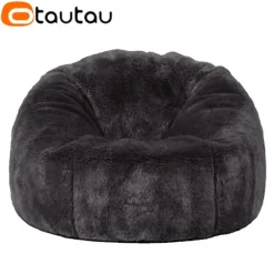 Voksne Børn Blød Faux Pels Sækkestol Puf Betræk Uden Fyld Sækkestol Puf Lounge Ottoman Hjørnesæde Sæk DD003 Markgrøn (f2) Field Green D2.3ft-70cm-cover | Fyndiq
