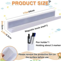 Whiteboard Magnetisk Bogreol Bog Display Rack TRANSPARENT Transparent