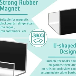 Whiteboard Magnetisk Bogreol Bog Display Rack TRANSPARENT Transparent