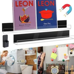 Whiteboard Magnetisk Bogreol Bog Display Rack TRANSPARENT Transparent