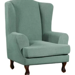 Wingback Stolebetræk 2 Dele Wing Stol Betræk Stretch Betræk Mørk Cyan-Wing Stol Dark Cyan