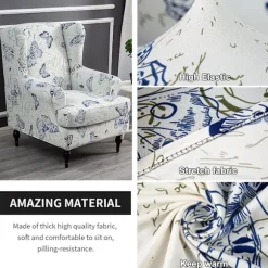 Wingstol Betræk Stretch Spandex Wingback Stolbetræk