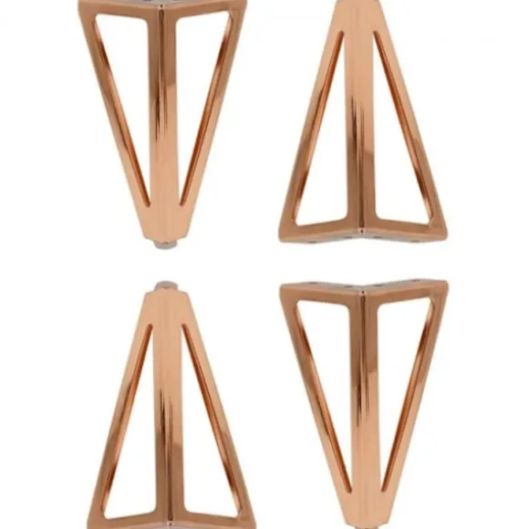 4x 15cm Triangular Metal Bordben Møbelben Moderne Stil f