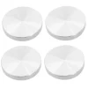 4x Glasplade Adapter Bordben, Aluminium, Rund, 50x8mm, Sølv
