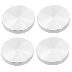 4x Glasplade Adapter Bordben, Aluminium, Rund, 50x8mm, Sølv