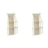 2X Håndlavet kvast Macrame væghængende hylde Boho bomuldsreb vævet gobelin planteophæng flydende hylde