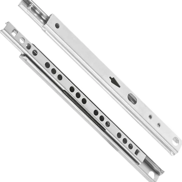 X Skuffeskinner - Skuffeskinne - 17mm X 246mm - Skuffeskinne - Glidebane - Galvaniseret Stål Delvis Udtræksskinner (1 Par)