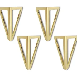 4x Trekantede Metalbordben 15cm Moderne Stil Møbelben f