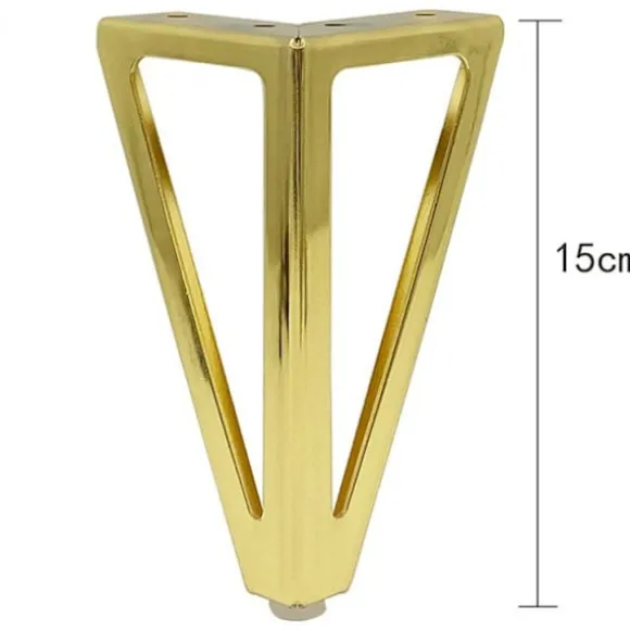 4x Trekantede Metalbordben 15cm Moderne Stil Møbelben f