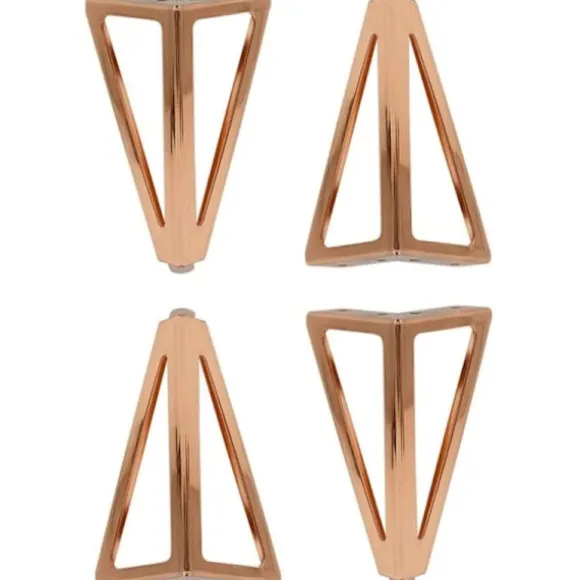4x Triangulære Metalbordben Rosa 15cm Moderne Stil Møbler L