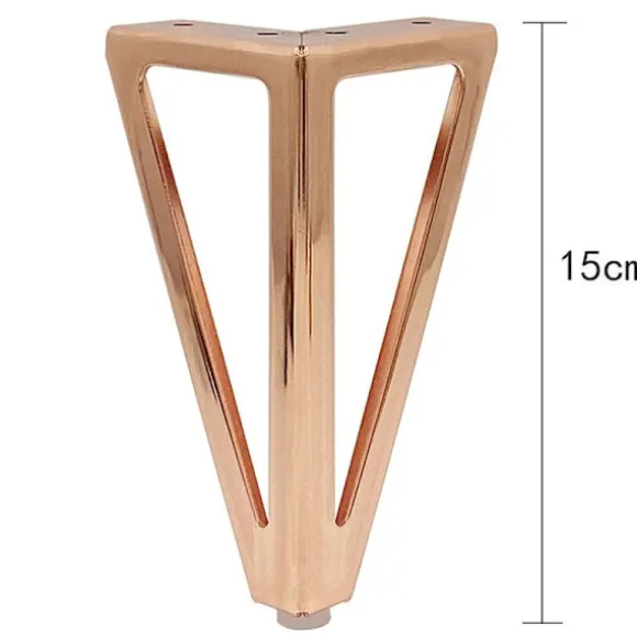4x Triangulære Metalbordben Rosa 15cm Moderne Stil Møbler L