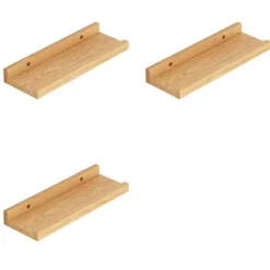 3X Væghylde Husholdnings Stue Vægreol Perforeret Ordtavle Bogreol Massivt Træ Lille Hylde 30cm size