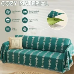 180x130cm Boho Sofa Betræk Mørkegrøn Chenille Sofa Sofa Betræk Form Sofa Betræk Hvid Geometrisk Sektions Sofa Betræk