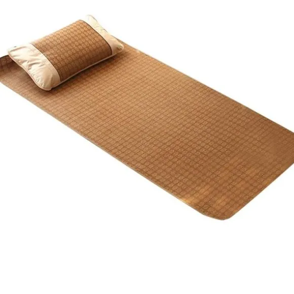 80x195cm-Sommer Sovemåtte, Rattan Måtte Seng, Sommer Kølende Soveunderlag, Foldbar Rattan Madras, Kølepude,