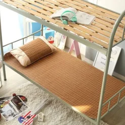 80x195cm-Sommer Sovemåtte, Rattan Måtte Seng, Sommer Kølende Soveunderlag, Foldbar Rattan Madras, Kølepude,
