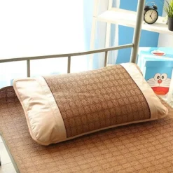 80x195cm-Sommer Sovemåtte, Rattan Måtte Seng, Sommer Kølende Soveunderlag, Foldbar Rattan Madras, Kølepude,