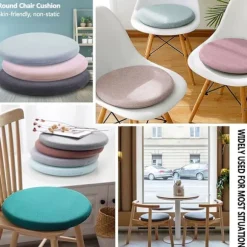 XJ-Tyk rund siddepude, aftagelig havepude, siddepude til indendørs og udendørs brug med memory foam, vaskbar, 35 cm antracit, B_yux